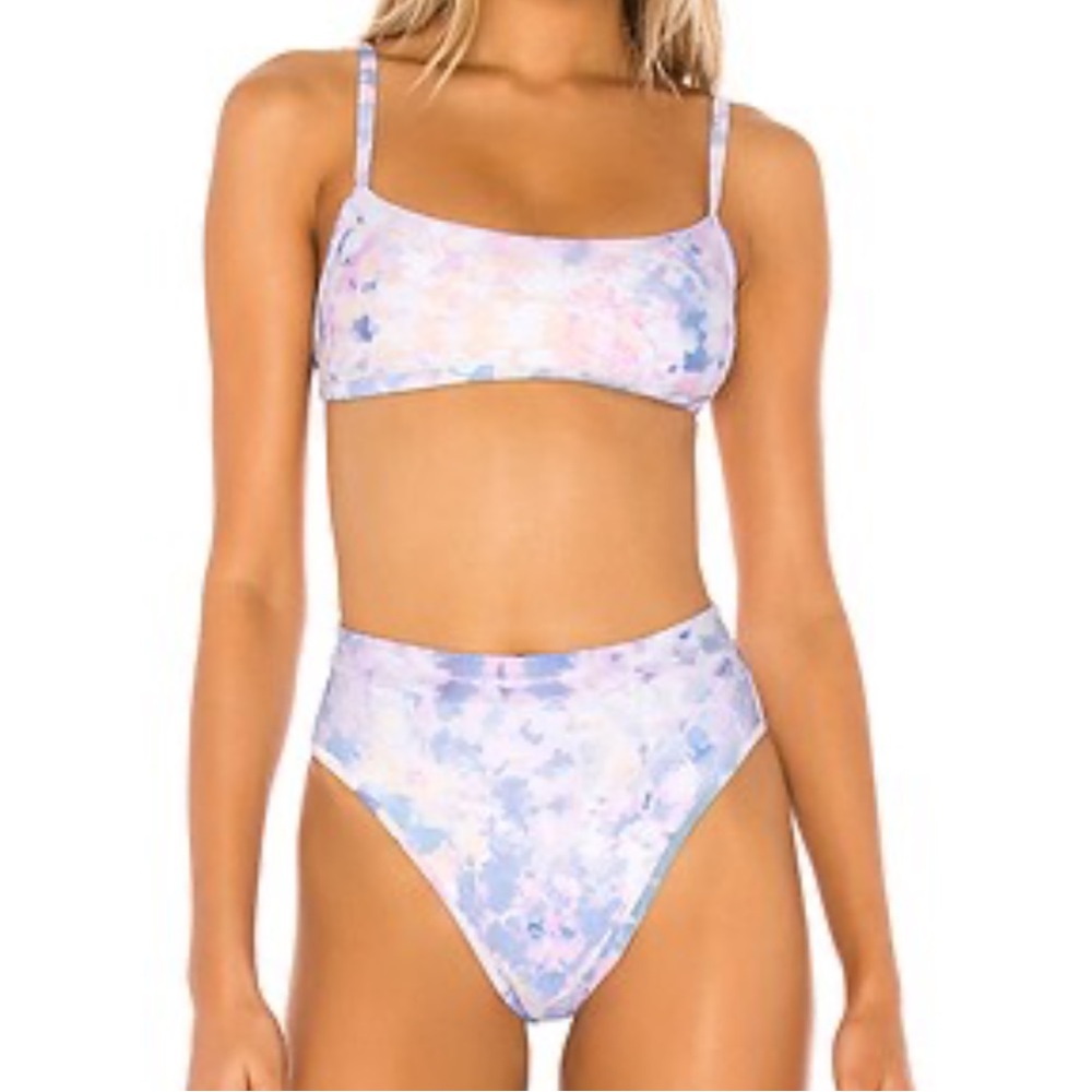 L*SPACE Tie Dye Two Piece Bikini Bitsy Cut Bottoms Pastel Beach Boho Small Large